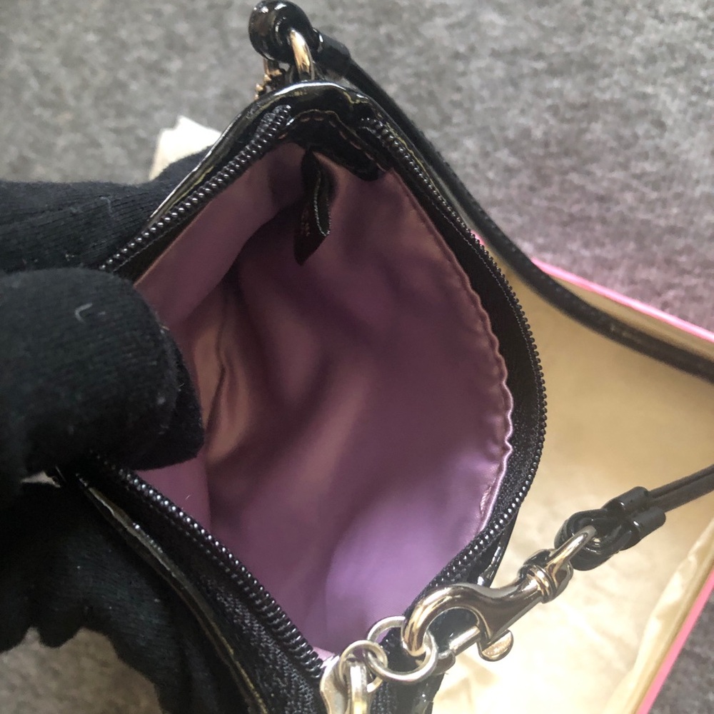 Coach Black Sequin Wristlet with Silver Hardware - Picture 7 of 15